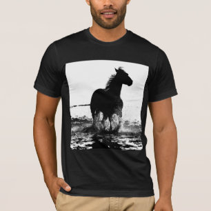 Camiseta Elegante Moderno Corrente de Cavalo Modelo de Pop