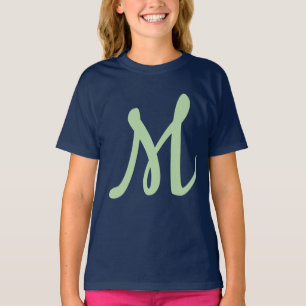 Camiseta Elegante Moderno Simples Monograma de Nome Próprio
