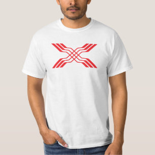Camiseta Elegante Monograma de Letra X em Linha de Fita Ver