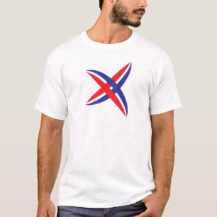 Camiseta Elegante Monograma de Letra X em linha Vermelha e