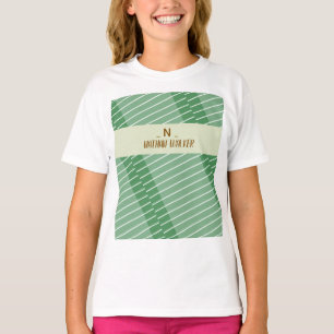 Camiseta Elegante Monograma Dourado e Cinza I Minimalista E