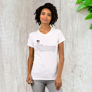 Camiseta Elegante Noiva Relaxando em Bathtub Wedding Design