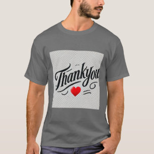 Camiseta Elegante Obrigado Design do Coração