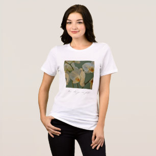 Camiseta Elegante Orchid Blooms Floral Inspiracional