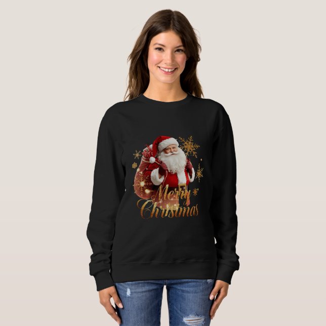 Camiseta Elegante Papai Noel Feliz Natal (Frente Completa)