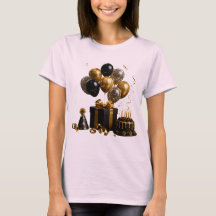 Camiseta elegante para festa de aniversário