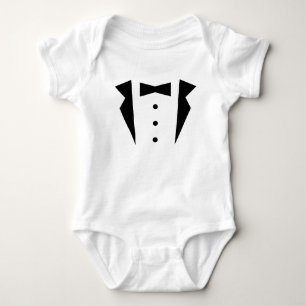 Camiseta Elegante Pequeno Cavalheiro Smoking Com Gravata Bo