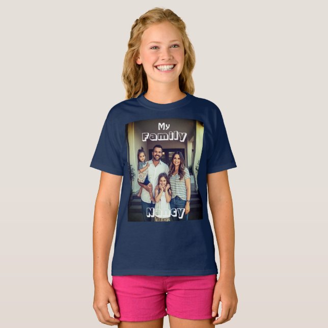 Camiseta Elegante Personalizada com Foto e Nome da (Frente Completa)