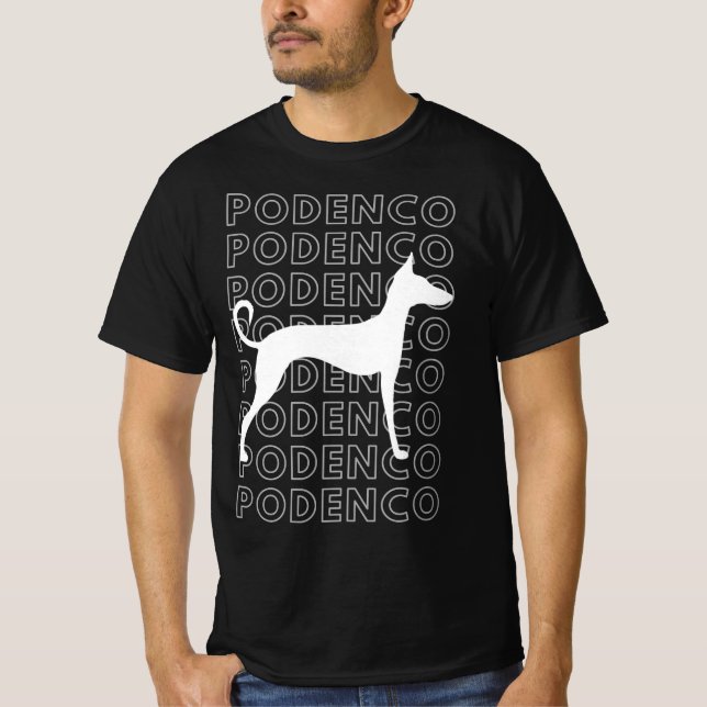 Camiseta Elegante Podenco Silhouette (Frente)