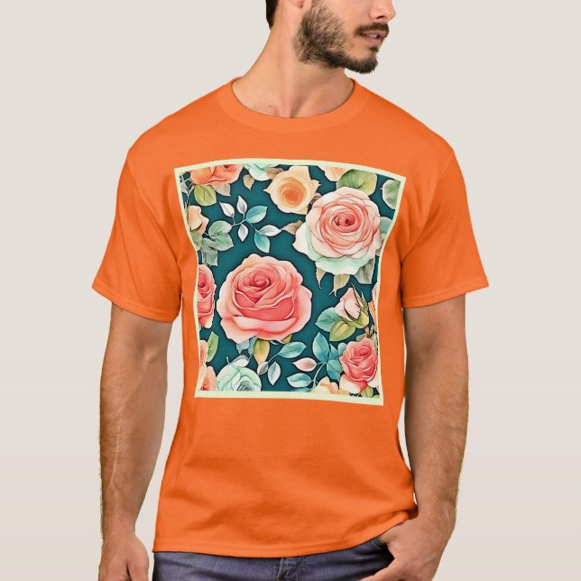 Camiseta Elegante Rosa Bloom Design (Frente)