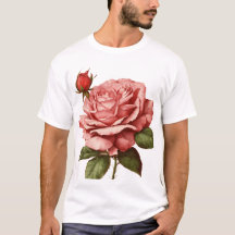 "Elegante Rosa e Bud Blossom - Uma Vintagem de Ete