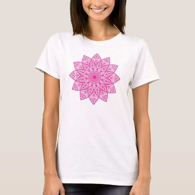 Camiseta Elegante rosa Mandala (Frente)