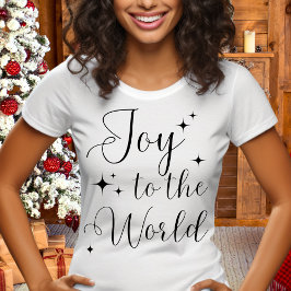 Camiseta Elegante Script Joy para o Feliz Natal do Mundo