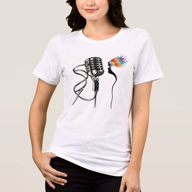 Camiseta Elegante Silhouette Singer (Frente)