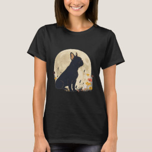Camiseta Elegante Silhueta de Jardim ao Luar do Frenchie