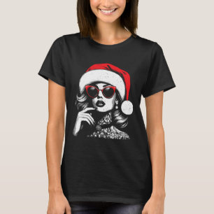 Camiseta Elegante Sra. Claus Divertido Papai Noel Natal
