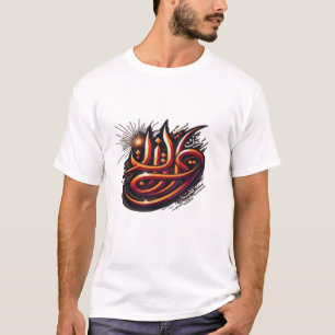 Camiseta Elegante Trabalho de arte da Caligrafia Árabe - Is