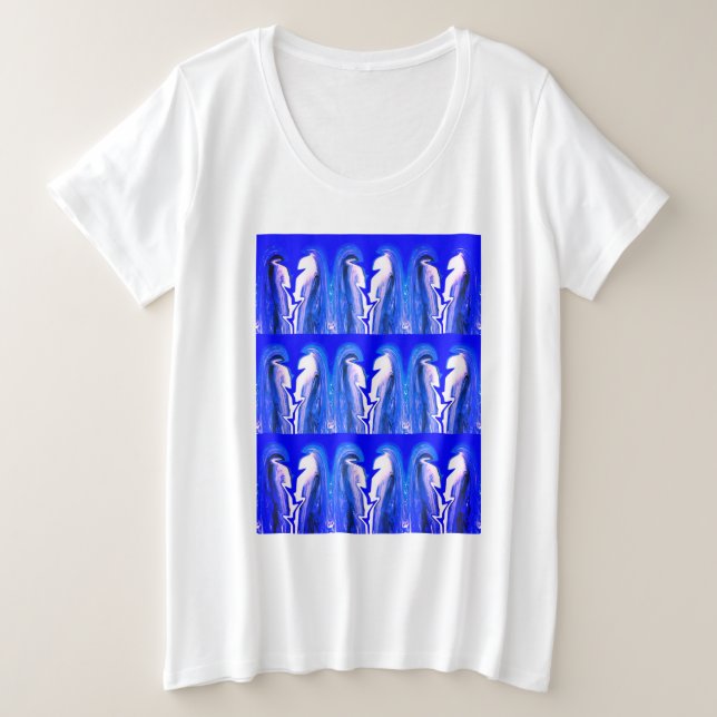 Camiseta Elegante verão azul lindo (Frente do Design)