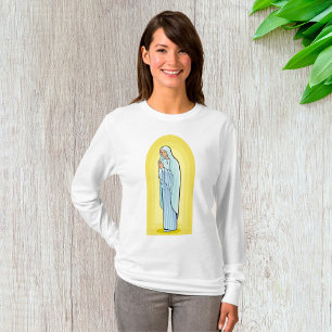 Camiseta Elegante Virgem Maria Católica Religiosa