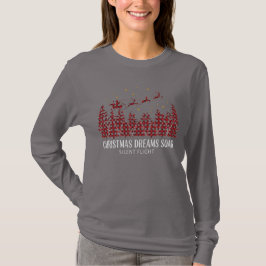 Camiseta Elegante Visual de Natal para Mulheres