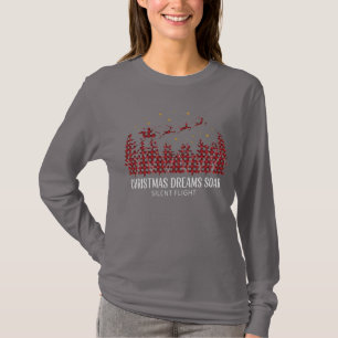 Camiseta Elegante Visual de Natal para Mulheres