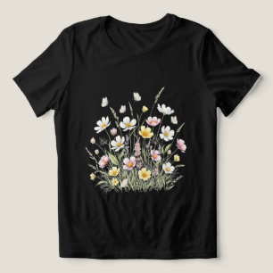Camiseta Elegante Watercolor Flores e Borboletas