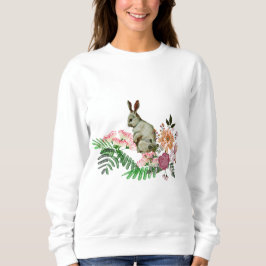Camiseta Elegante Watercolor Greenery Páscoa Floral Bunny