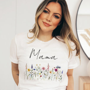 Camiseta Elegante Wildflower Meadow Mama Chá de fraldas
