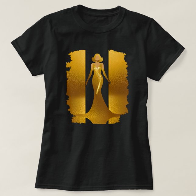 Camiseta Elegantes Goldkleid (Frente do Design)