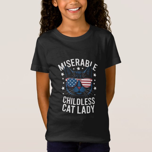 Camiseta Eleição 2024 Mulher Gato Infantil Feminista (Frente)