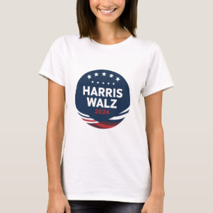 Camiseta Eleição de Botão Retro para Democratas Harris Walt