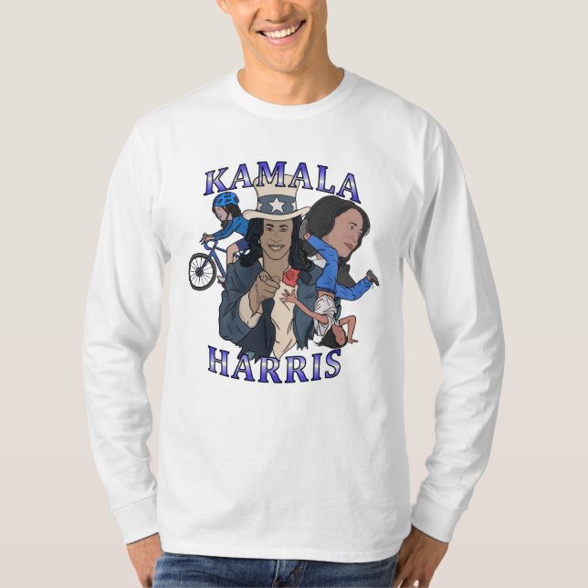 Camiseta Eleição de Estilo de Rap Bootleg Kamala Harris (Frente)