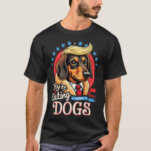 Camiseta Eleição Divertida 2024 Retro Eles Estão Comendo Os