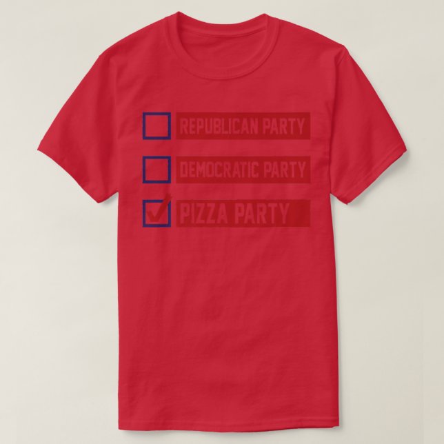 Camiseta Eleição do Partido Pizza (Frente do Design)