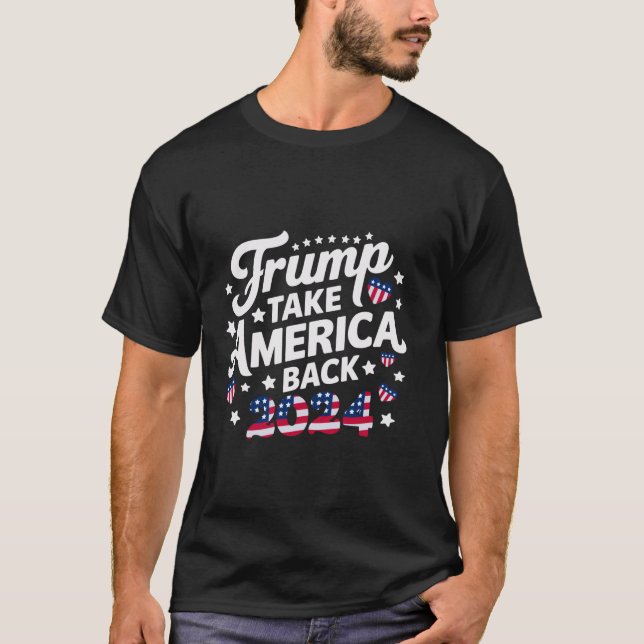 Camiseta Eleição Presidencial Votando Para Trump 2024 Homen (Frente)