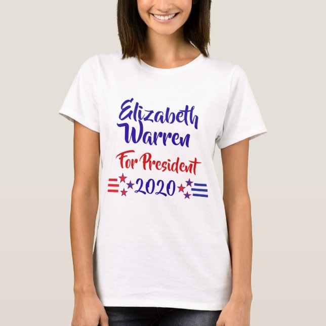 Camiseta Eleições 2020 Elizabeth Warren Apoio (Frente)