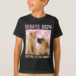 Camiseta Eleições 2024 Pets Dog Cat que estão comendo W