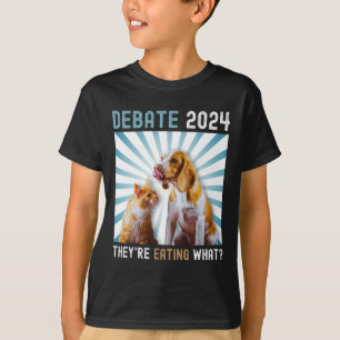 Camiseta Eleições 2024 Pets Dog Cat que estão comendo W
