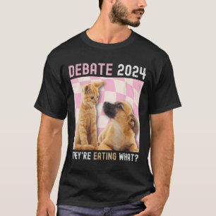 Camiseta Eleições 2024 Pets Dog Cat que estão comendo W