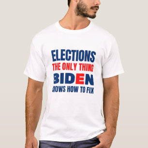 Camiseta Eleições A Única Coisa Que O Biden Sabe Como Corri
