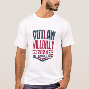 Camiseta Eleições Vintage Fora da Lei Hillbilly Bandeira do