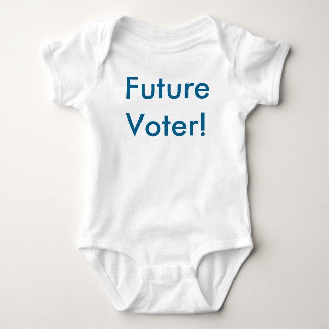 Camiseta Eleitor futuro! Na escrita do azul de Democrata (Frente)