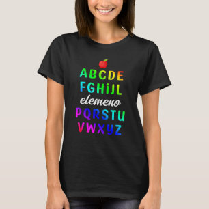 Camiseta Elemeno Alphabet Preschoet Escola de Jardim de Inf
