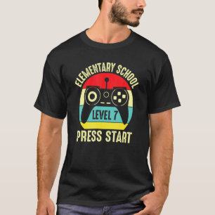Camiseta Elementar Escola Nível 7 Imprensa Iniciar Vídeo Jo
