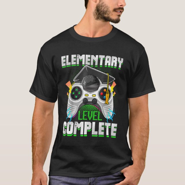 Camiseta Elementary Level Complete Gamer Graduation Video G (Frente)