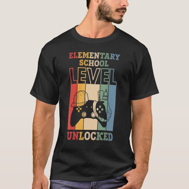 Camiseta Elementary School Level Unlocked VideoGame BacktoS (Frente)