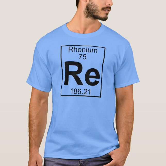 Camiseta Elemento 075 - Re - rénio (cheio) (Frente)