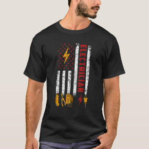 Camiseta Elemento eletricista-eletricista patriótico americ