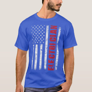Camiseta Elemento EletricoUSA Flag Lineman Electrical Worke