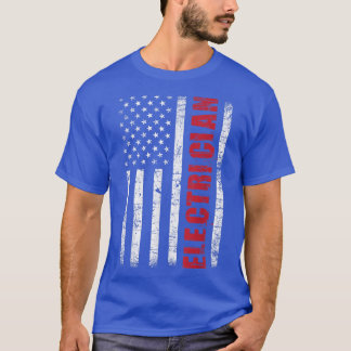 Camiseta Elemento EletricoUSA Flag Lineman Electrical Worke